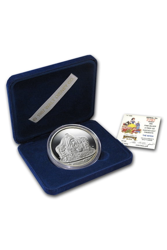 5 oz Silver Round - Walt Disney/The Witch (w/Box & COA)
