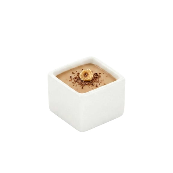 Chef 101 5 oz Square White Porcelain Medium Quadratto Cup - 2 1/4" x 2 1/4" x 2" - 10 count box