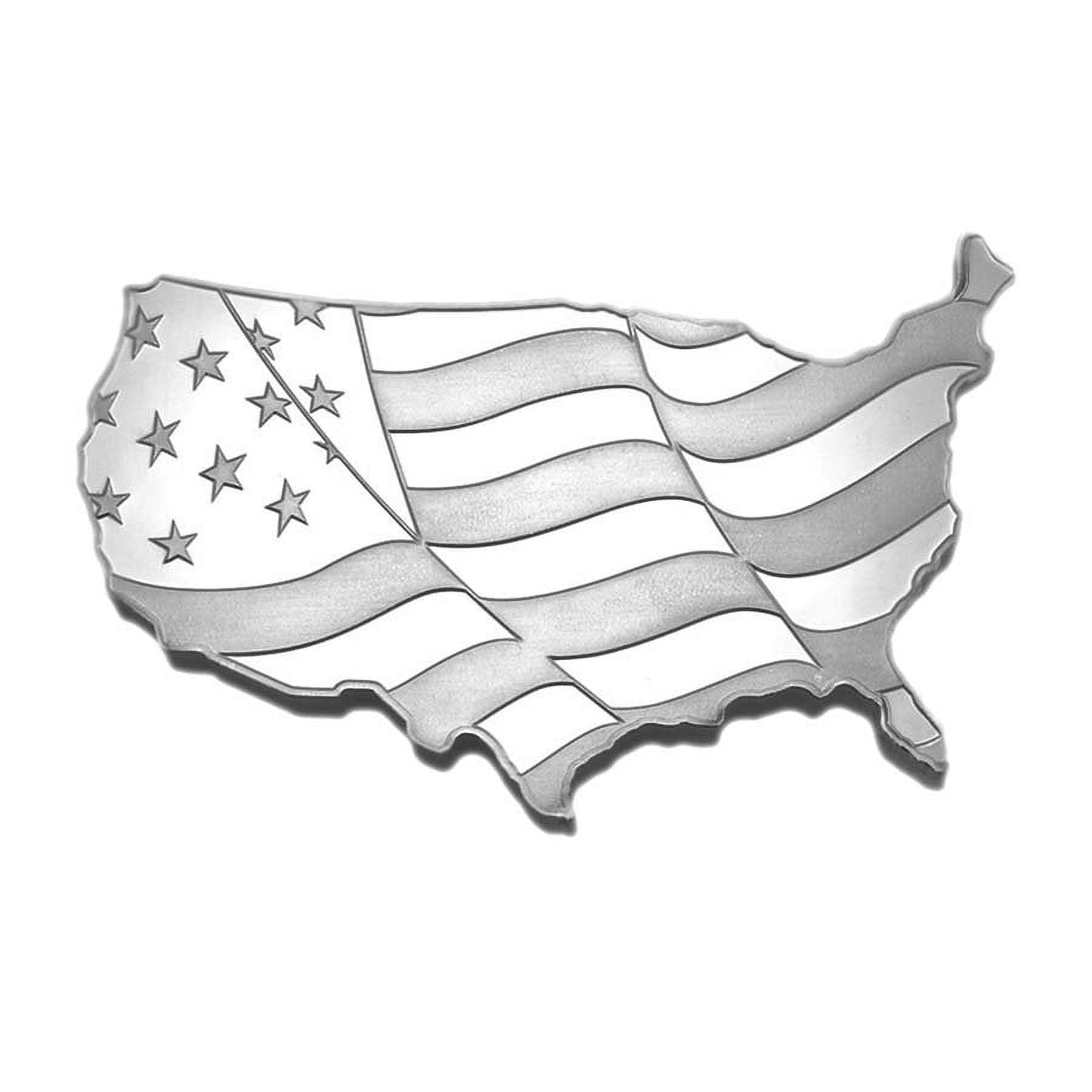 ELEMETAL MINT 5 oz US Map Wavy American Flag Shaped Silver Bar .999 Fine