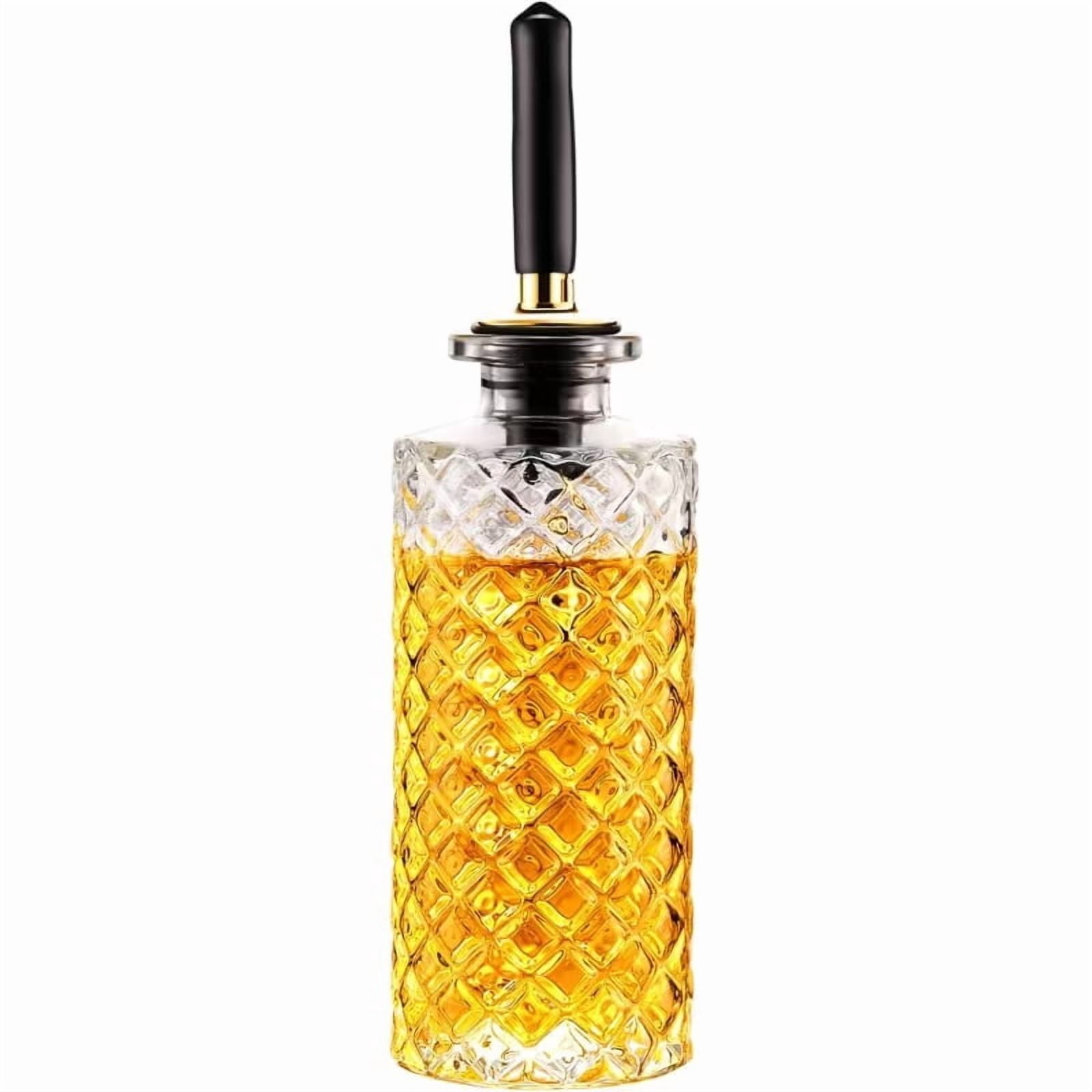 5 oz glass syrup dispenser bottle with metal pour spout for coffee, maple syrup, honey and sauces