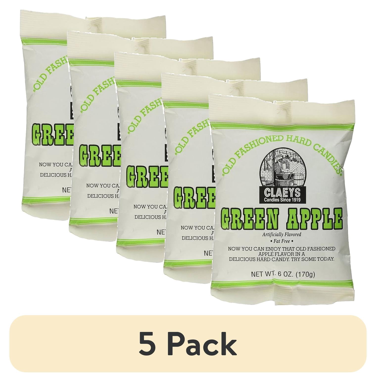 (5 pack) 1 Bag Claeys Green Apple Hard Candy Fat Free No Gluten Candies Natural Drops 6oz
