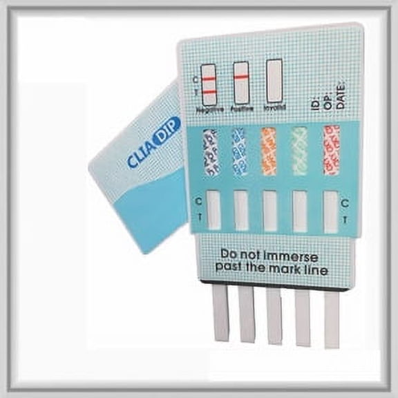(5 pack) 10 Panel Drug Test Dip Card (AMP, BAR, BZO, COC, mAmp, MTD, OPI, OXY, PCP, THC)