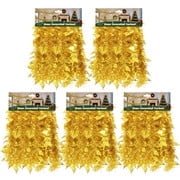 5 pack 10ft yellow Festive Garland,Christmas Tinsel Garland - 4.5in Width, Ideal for Christmas Furniture Decor,Flexible Decoration for Various Furniture