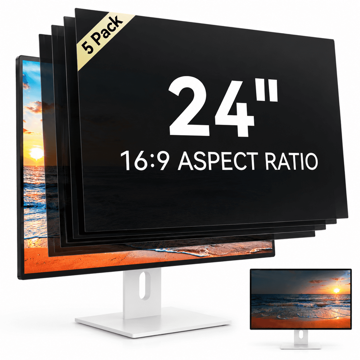 [5-pack] 24 Inch 16:9puter Screen Filter For Monitor - Shield And Anti ...