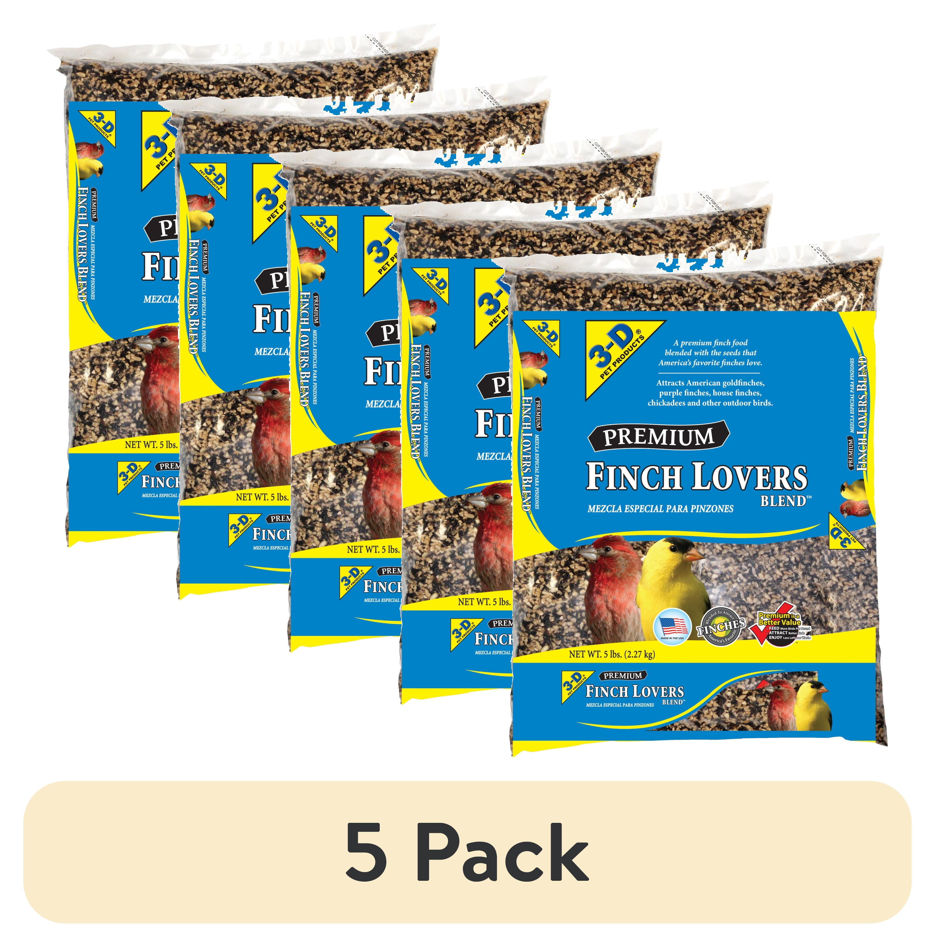 5 pack) 3-D Pet Products Finch Food Finch Lovers Mix Dry Wild Bird