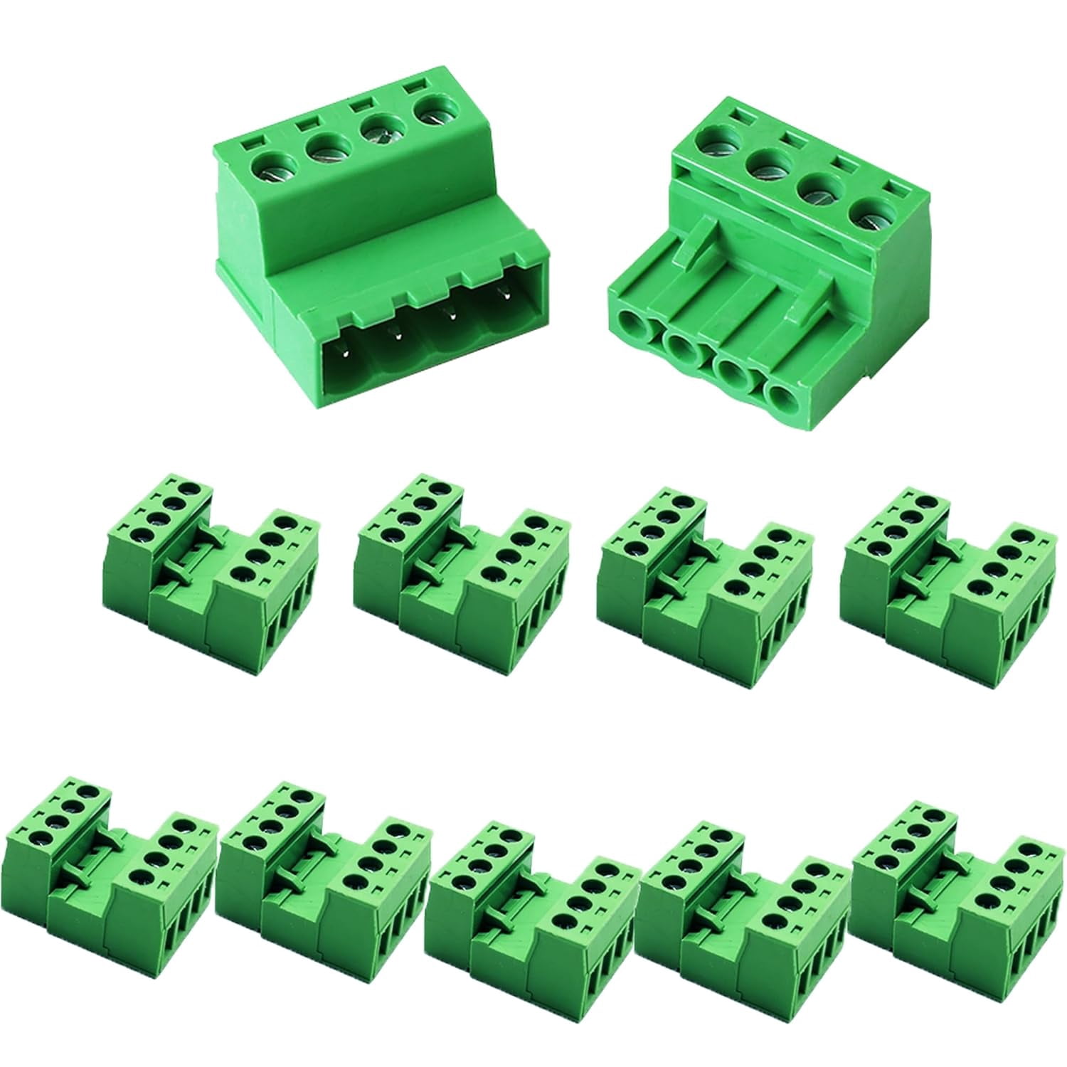 5-pack 5-pin 5.08mm pitch screw terminal blocks connectors, plug-in quick connect male-female connectors - Phoenix type connectors suitable for 24-12