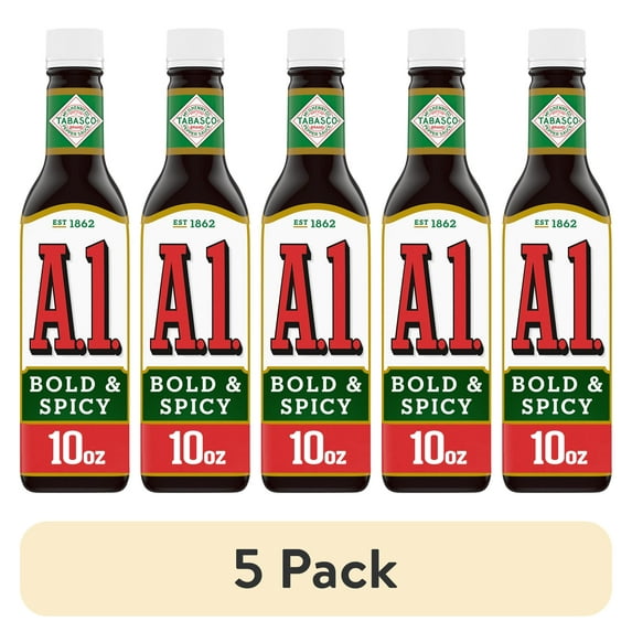 (5 pack) A.1. Bold & Spicy Sauce with Tabasco, 10 oz. Bottle