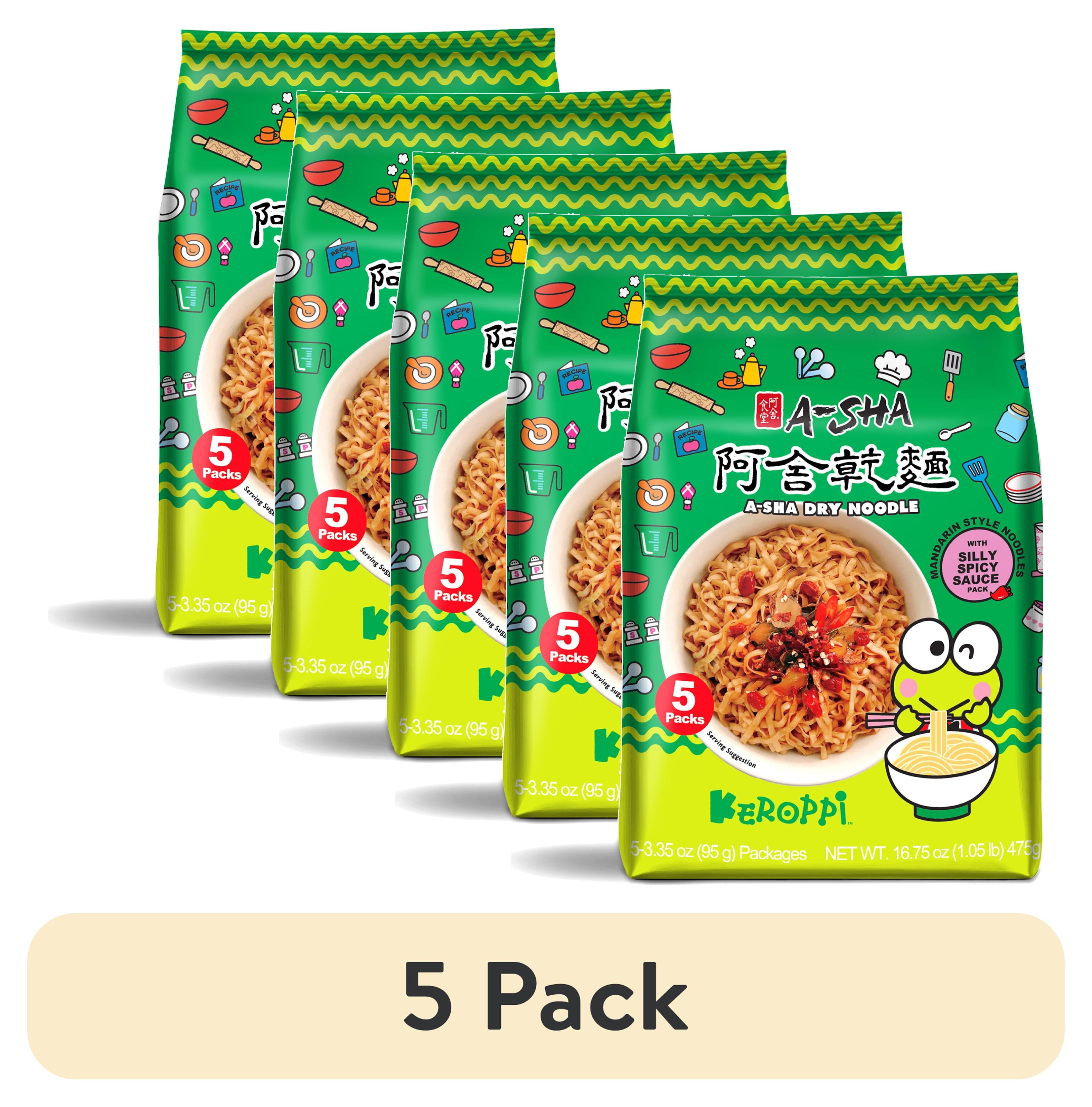 5 pack) A-Sha Keroppi Mandarin Noodles Silly Spicy Sauce - Walmart.com