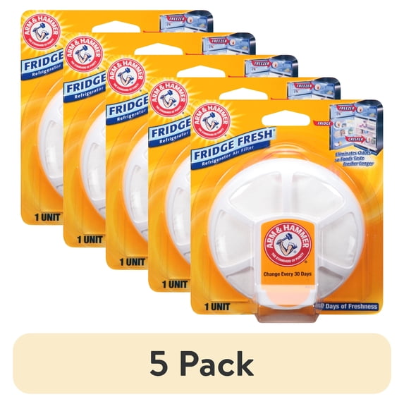 (5 pack) ARM & HAMMER Baking Soda Fridge Fresh, Refrigerator Air Filter, 1 count