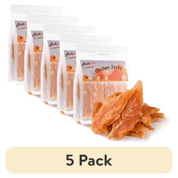 (5 pack) ASMPET Chicken Jerky for Dogs | Low Fat Chicken Tender Treats for Small Medium Large Dogs, 11oz