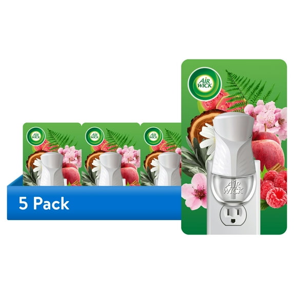 (5 pack) Air Wick Plug-In Air Freshener Scented Oil Warmer Device, White, 1 Count