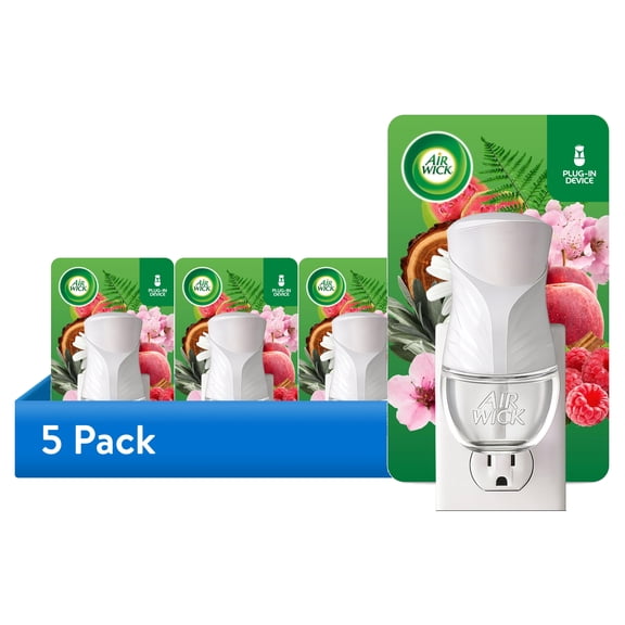(5 pack) Air Wick Plug-In Scented Oil Warmer Air Freshener Device, White, 1 Count