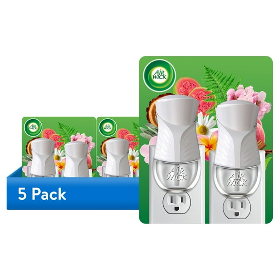 (5 pack) Air Wick Plug-In Scented Oil Air Freshener Warmer Devices, White, 2 Count