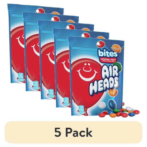 (5 pack) Airheads Bites Fruit Flavored Chewy Candy, 9 oz Bag
