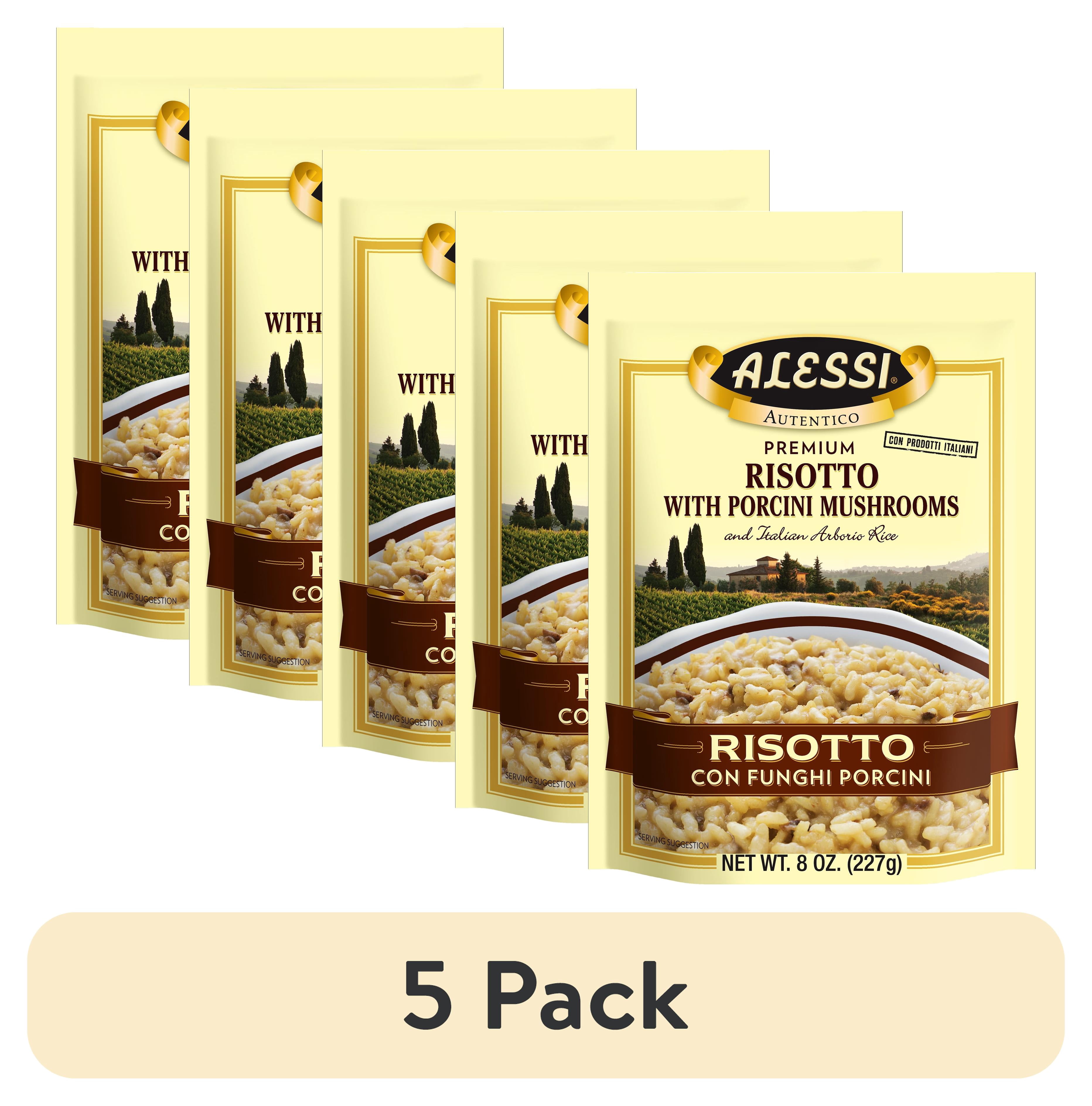 (5 pack) Alessi Risotto Con Funghi Porcini, 8 oz Bag, Allergens Not ...