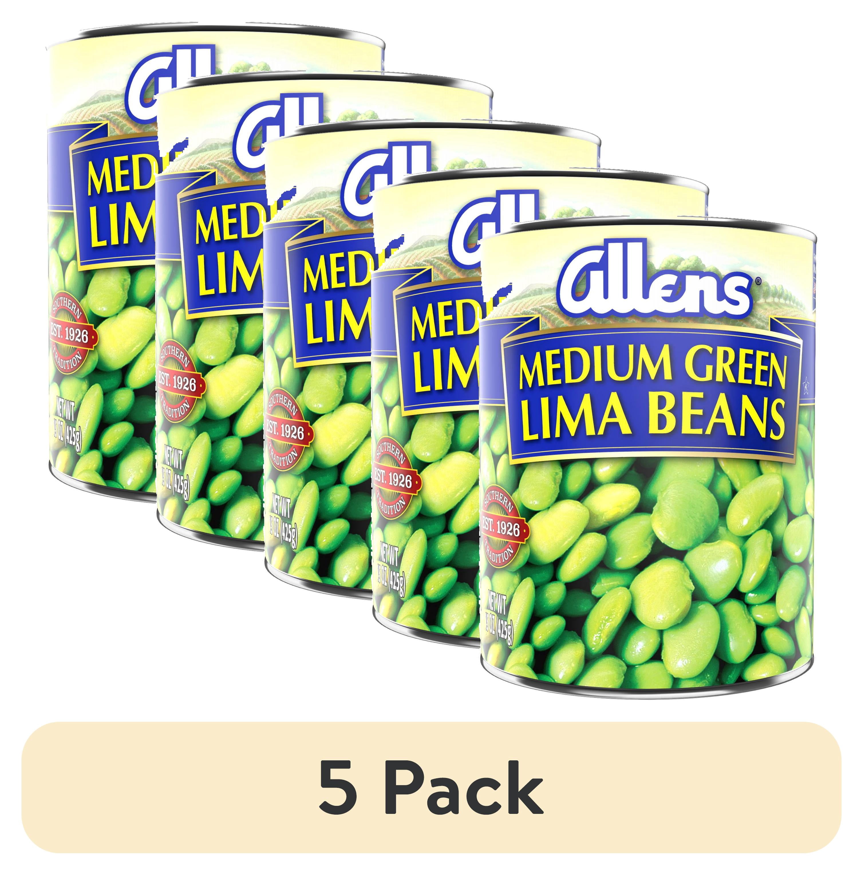(5 pack) Allen's Lima Beans, Canned Vegetables, 15 oz Can