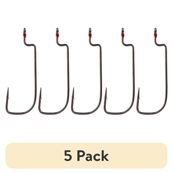 (5 pack) Alpha-Grip Tac-Offset Worm Hook, Size 3/0