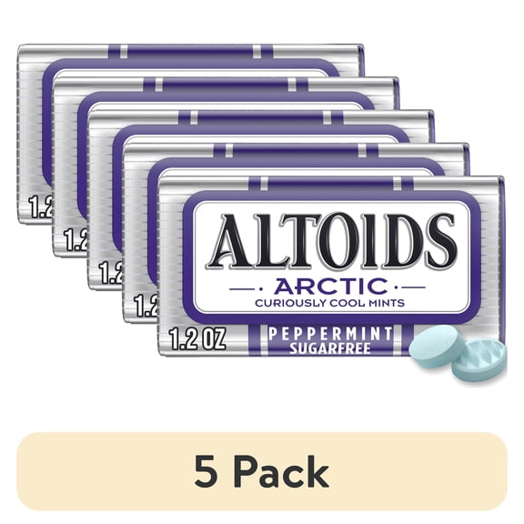 (5 pack) Altoids Arctic Peppermint Sugar Free Breath Mints - 1.2oz Tin