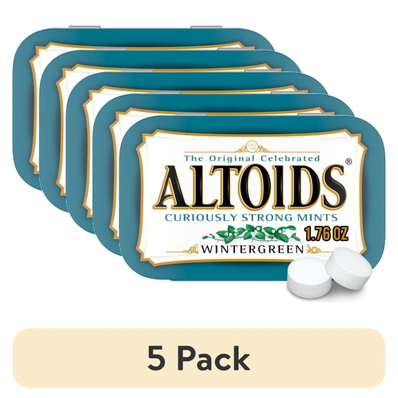 (5 pack) Altoids Wintergreen Breath Mints - 1.76 oz Tin