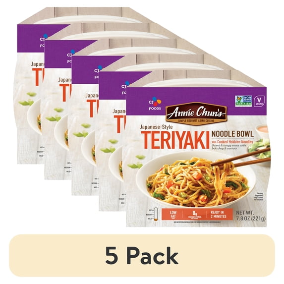 (5 pack) Annie Chun's Japanese Style Teriyaki Noodle Bowl, 7.81 oz