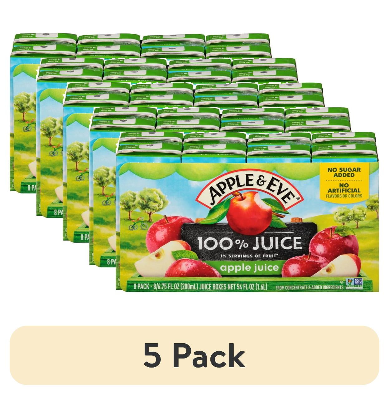 (5 pack) Apple & Eve 100% Apple Juice, 6.75 fl oz, 8 Count