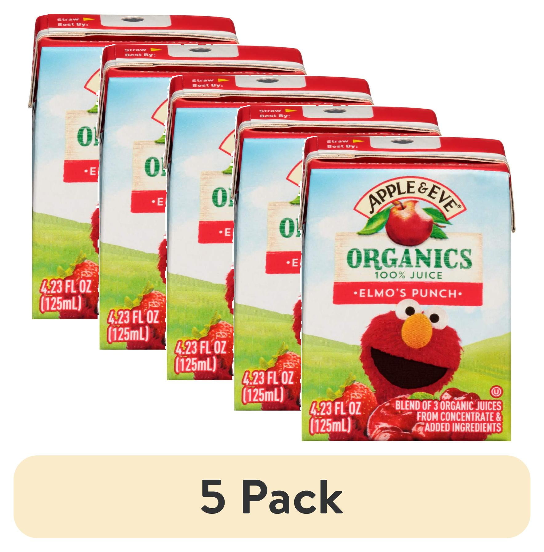 (5 pack) Apple & Eve Sesame Street Organics, Elmo's Punch, 4.23 Fluid-oz, 8 Count