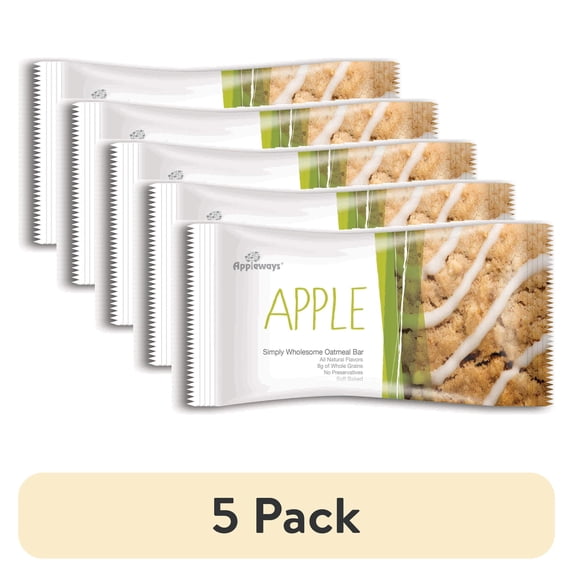 (5 pack) Appleways Apple Oatmeal Bar, 75100, 2.4 oz, 160/Case (2953347)
