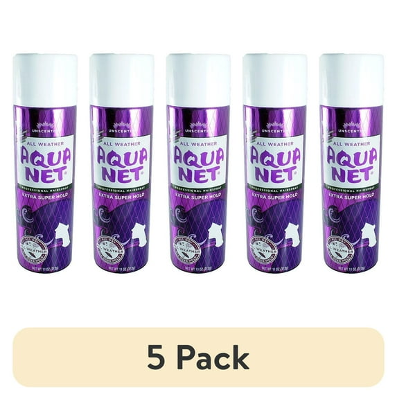 (5 pack) Aqua Net Extra Super Hold Professional Hair Spray, Unscented, 11 oz