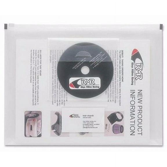 (5 pack) Art Profolio Professional CLEAR PolyZip trade Envelopes CD storage pocket and business card slot - 8.5x11