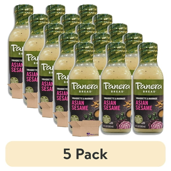 (5 pack) Panera Asian Sesame Vinaigrette Salad Dressing & Marinade | 12 Ounce | Pack of 3