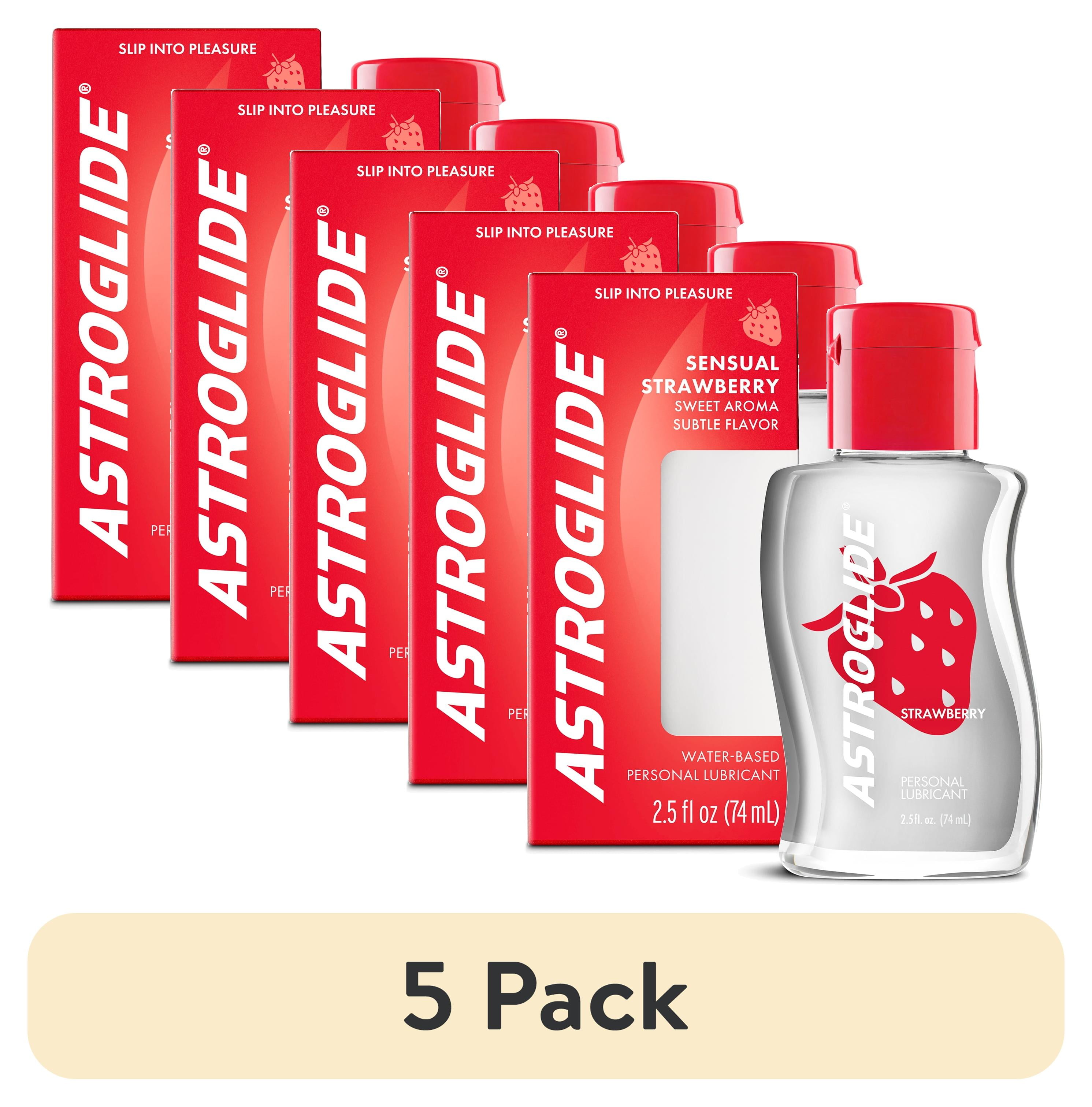 astroglide strawberry personal lubricant (5 pack) Astroglide Strawberry Flavored Water Based Lube, for Men, for  Women, Condom Compatible, 2.5oz