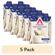 5 pack Atkins Protein Shake, Creamy Vanilla, Keto Friendly, Gluten Free, 4 Ct Ready to Drink