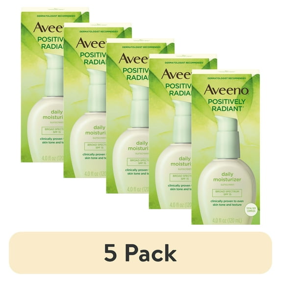 (5 pack) Aveeno Positively Radiant Daily Face Moisturizer SPF 15, Skin Care, 4 fl. oz