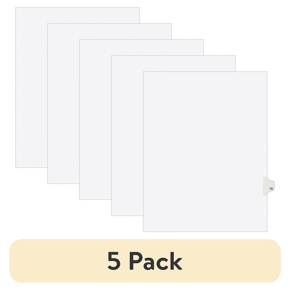 (5 pack) Avery Individual Legal Dividers Avery Style, Letter Size, Side Tab #19 (1019)