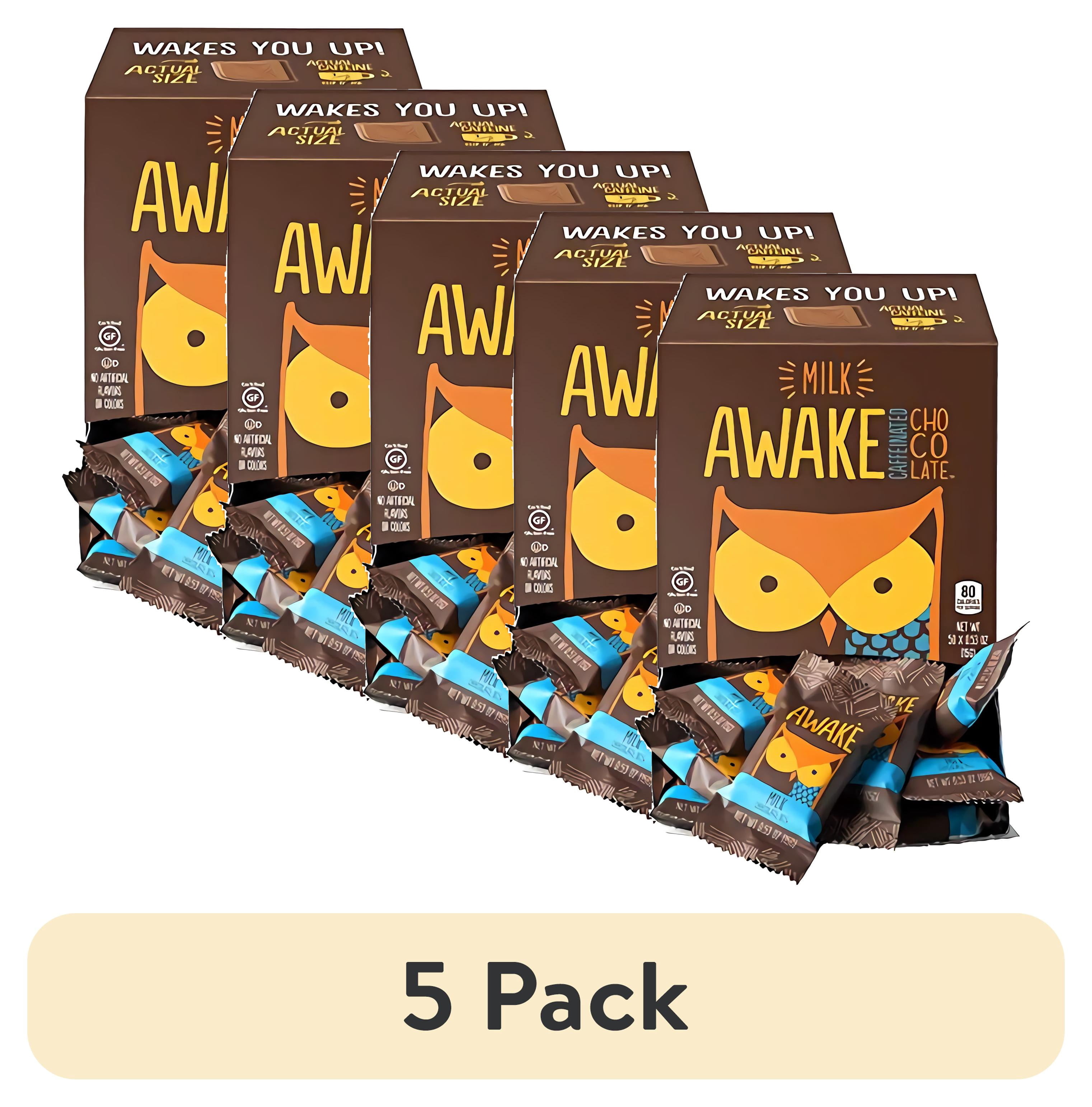 (5 pack) Awake Caffeinated Chocolate Energy Bites, Milk Chocolate ...