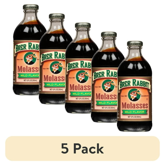 (5 pack) Brer Rabbit Unsulphured Molasses, Mild Flavor, 12 Ounce