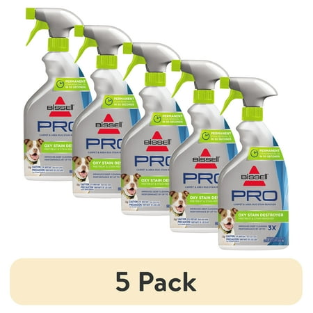 (5 pack) BISSELL Pro Oxy Stain Destroyer Pet Pretreat & Stain Remover, 22 Oz.