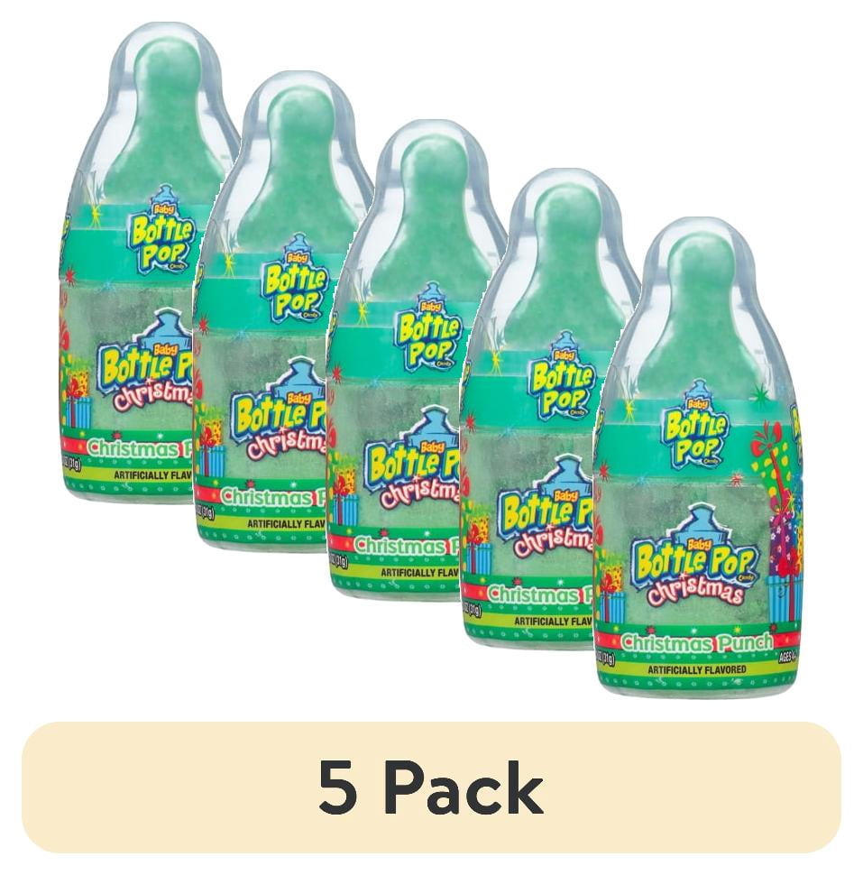 (5 pack) Baby Bottle Pop Christmas Candy with Dipping Powder, Assorted Flavors, 1.1 oz, (Individual Item)