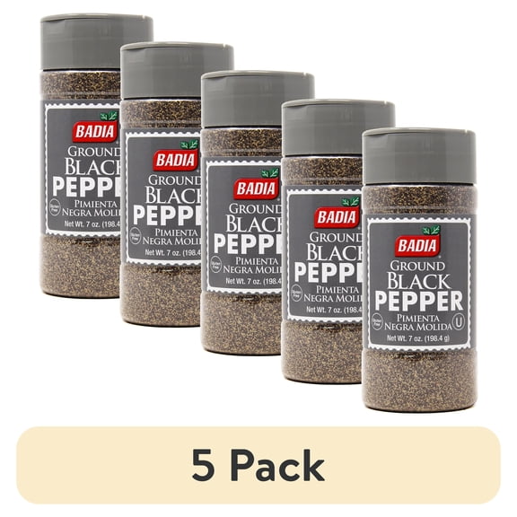 (5 pack) Badia Ground Black Pepper, 7 oz