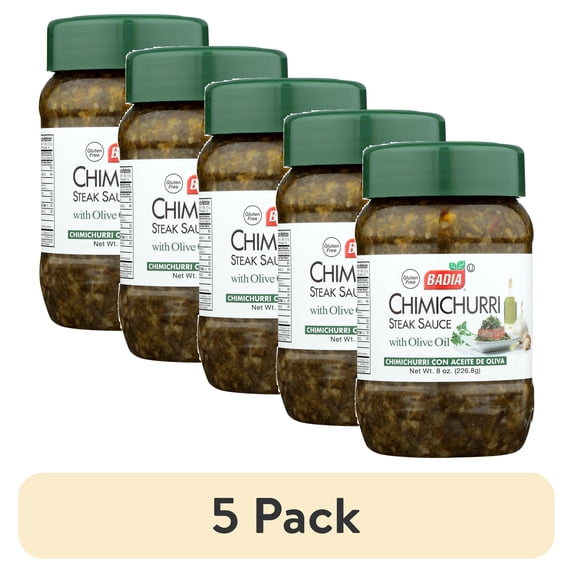 (5 pack) Badia Sauce Chimichurri, with Olive Oil, 8 oz Bottle