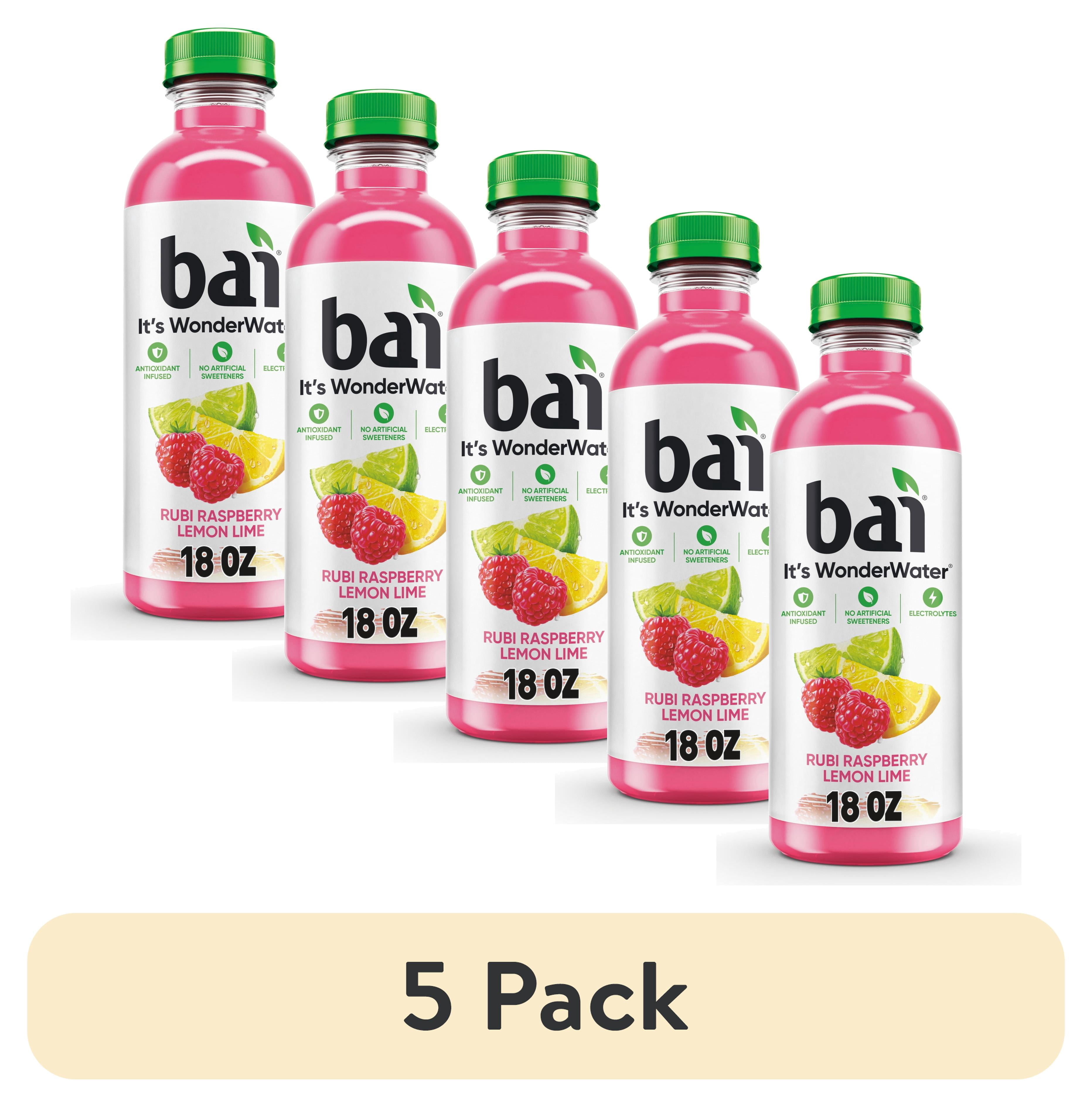 (5 pack) Bai Raspberry Lemon Lime Antioxidant Infused Water Beverage, 18 fl oz, Bottle