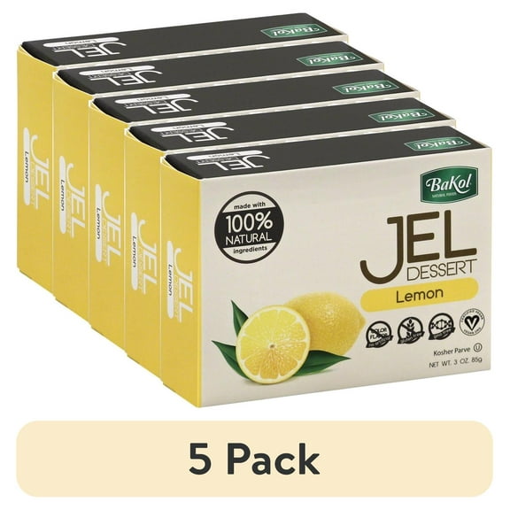 (5 pack) Bakol 100% Natural Gel Dessert Lemon, 3 oz