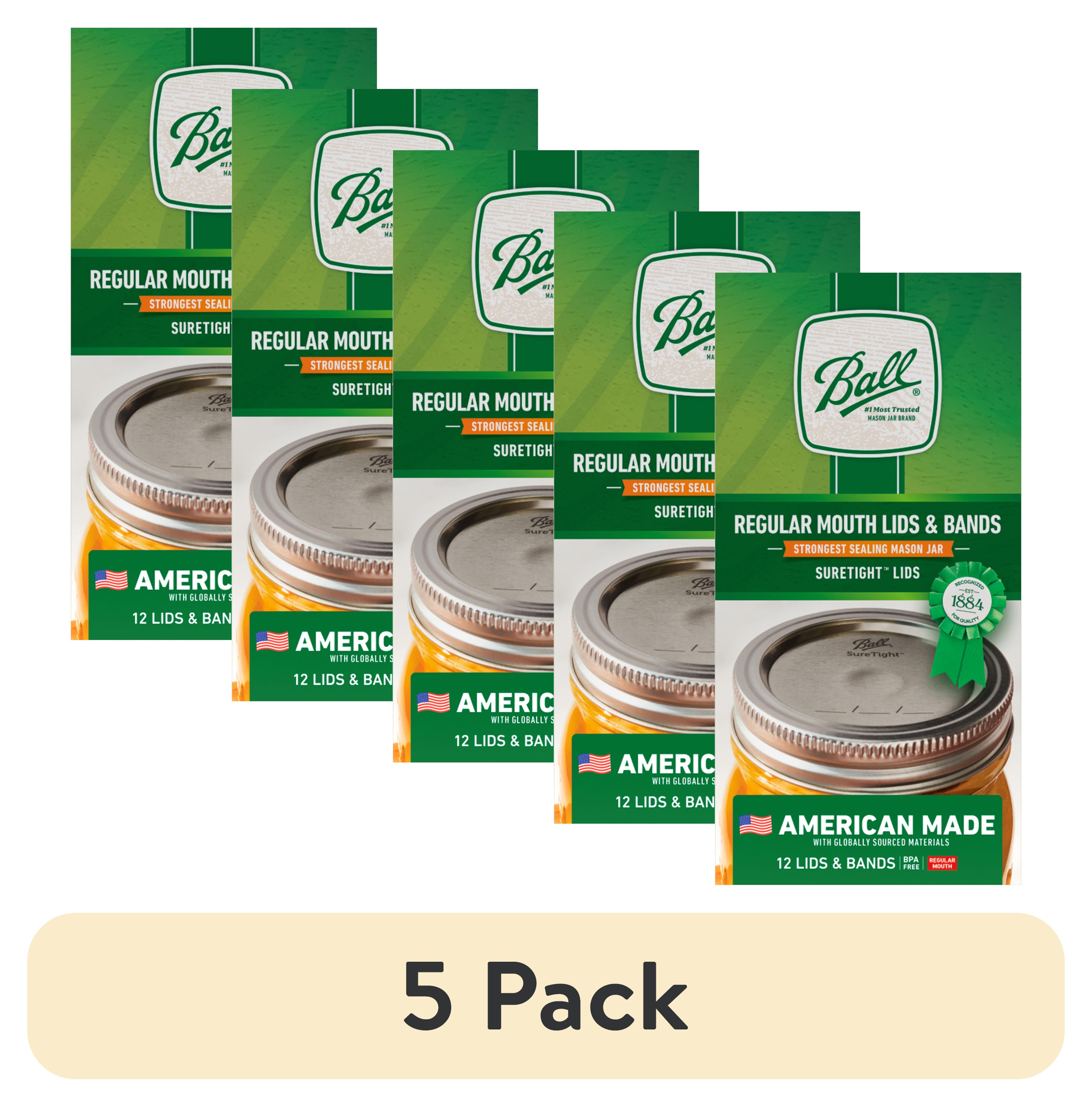 (5 pack) Ball Regular Mouth Jar Lids and Bands, 12 Count - Walmart.com