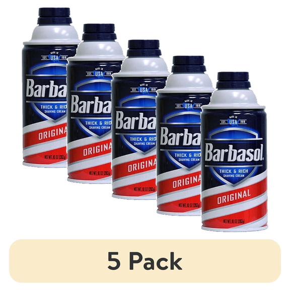 (5 pack) Barbasol Original Thick and Rich Cream Men Shaving Cream, 10 Ounce