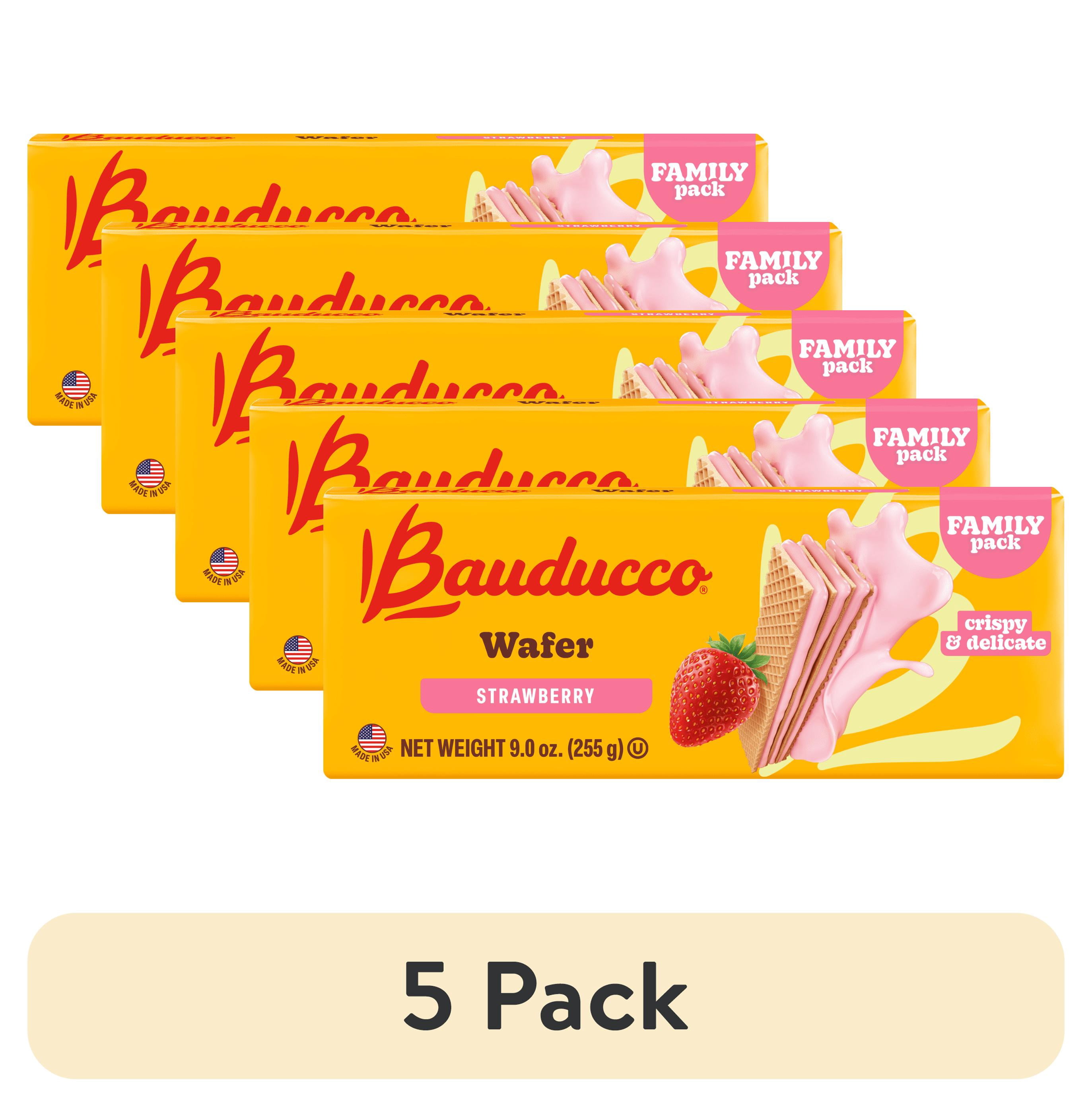 (5 pack) Bauducco Strawberry Wafers, 9 oz, Family Pack, Certified Vegan, No Artificial Flavor or Colors