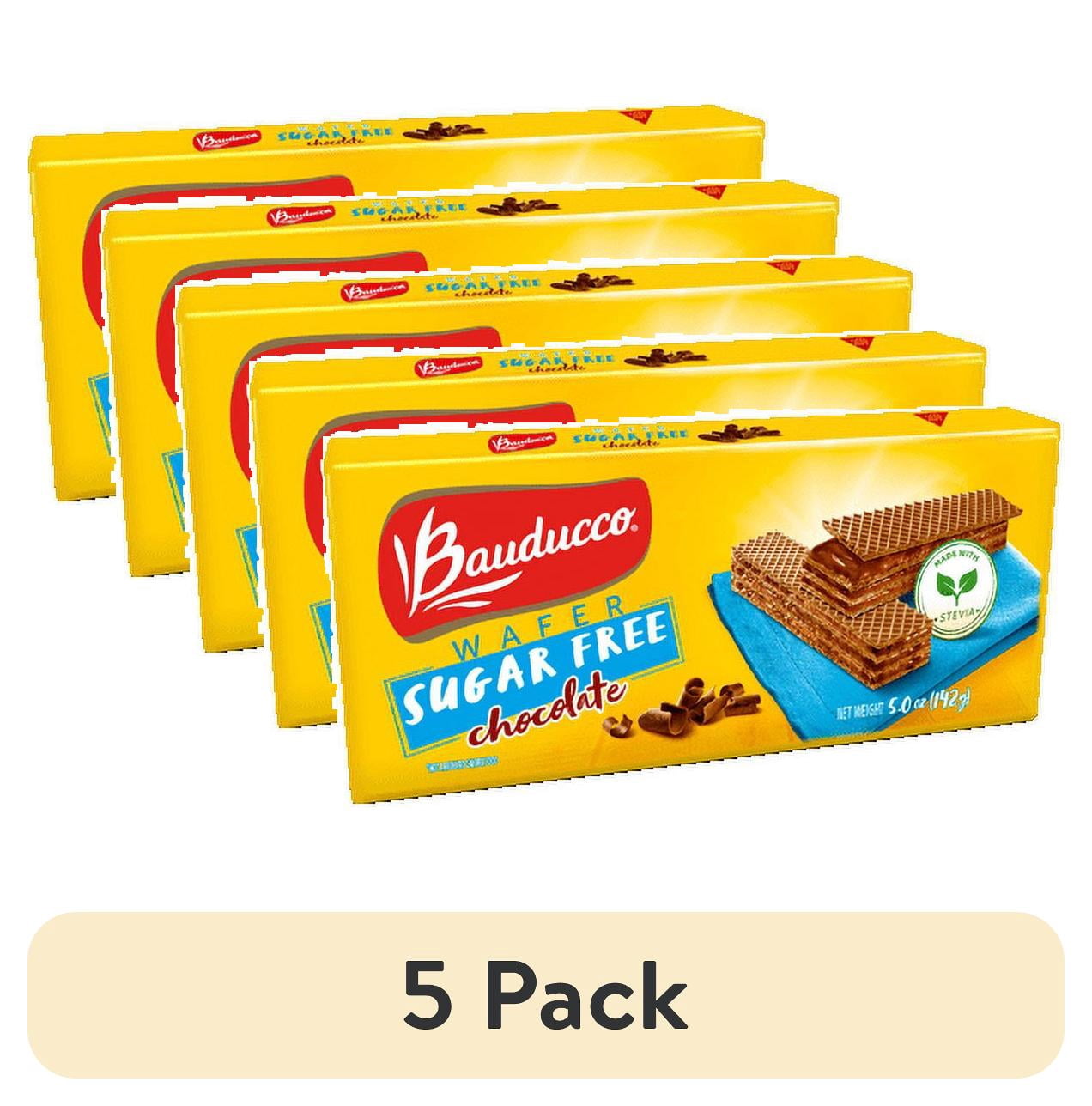 (5 pack) Bauducco Wafer Cookies - Enriched with Chocolate - Sugar Free Delicious & Crispy Wafers - 3 Creamy Layers - Great for Snacks & Dessert - No Artificial Flavors 5oz