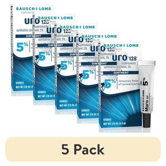 (5 pack) Bausch & Lomb Muro 128 5% Ointment 3.50 g