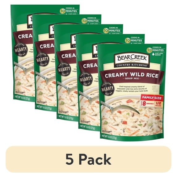 (5 pack) Bear Creek Country Kitchens Wild Rice Soup Mix, 9.6 OZ Pouch