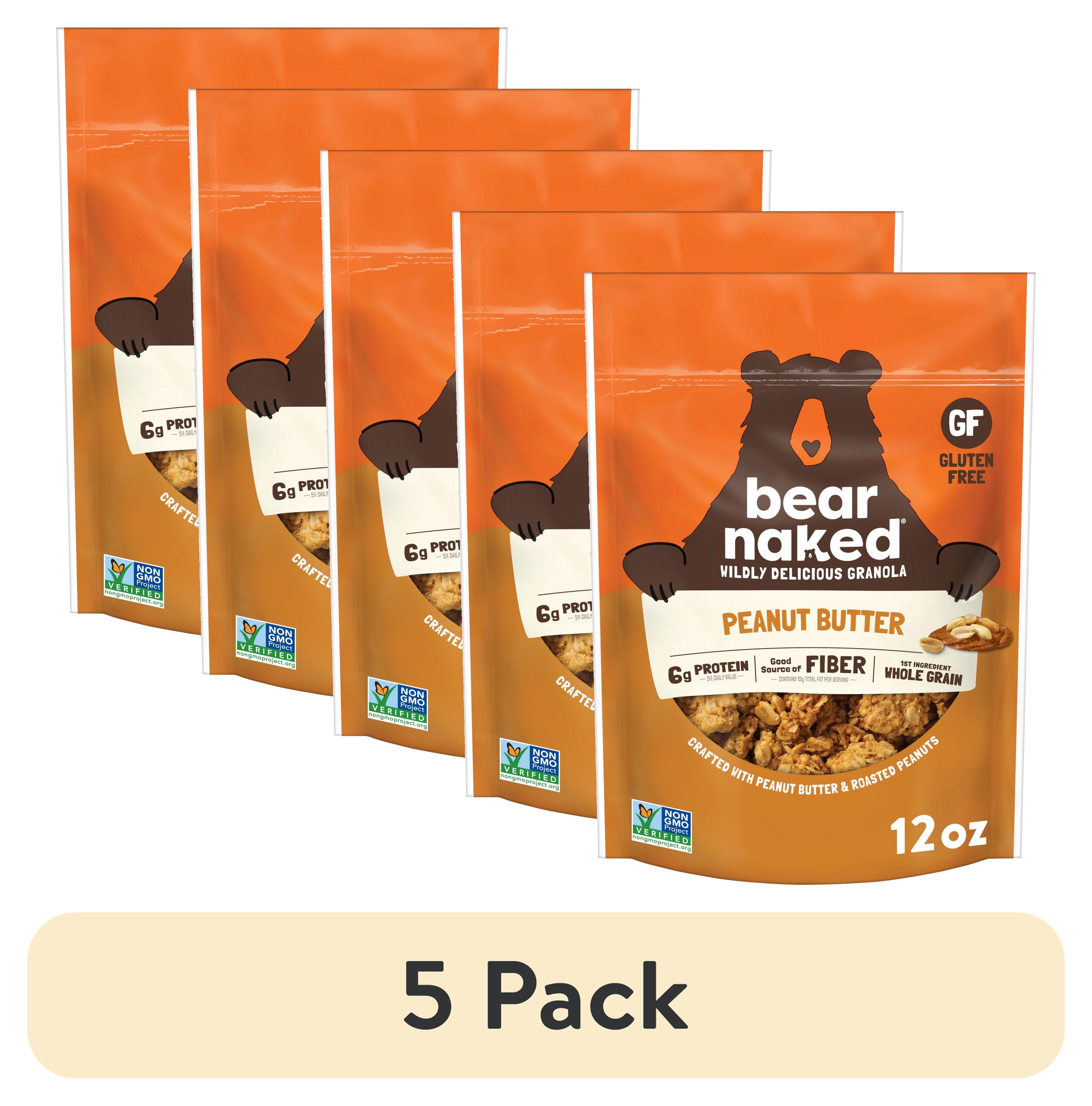 (5 pack) Bear Naked Peanut Butter Granola Cereal, Good Source of Fiber Bag, 12  oz