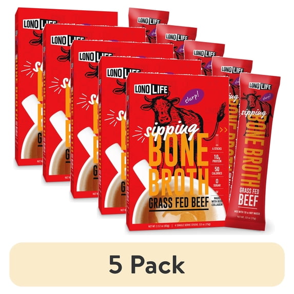 (5 pack) Beef Bone Broth - 4 Pack Stick Packs